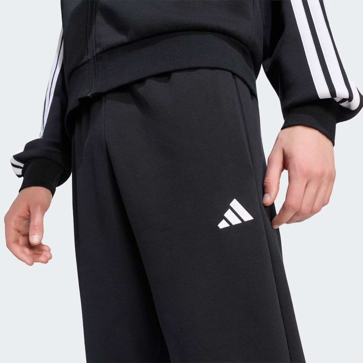 KY2284 - M 3S FL TS MAN ADIDAS - COT.FLEECE       BLK/WHT